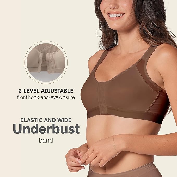 Leonisa Posture Corrector Bra Wireless Front Closure Bra for Women Full Coverage