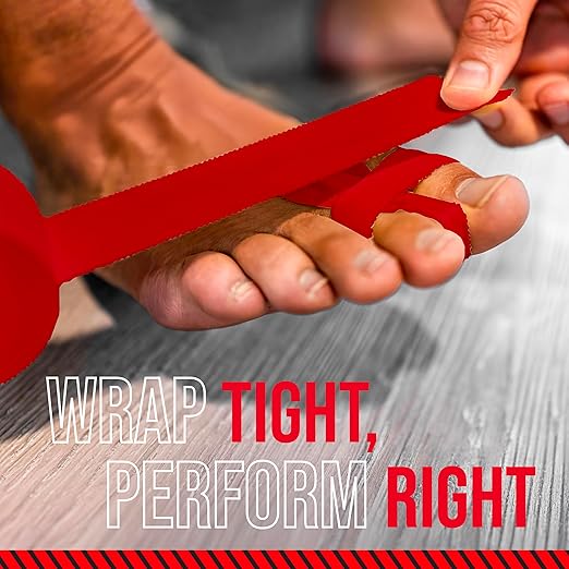 Ringside 1" Athletic Trainers Tape, Cotton Kinesiology Tape for Combat Sports, Adhesive, 30 Foot Rolls, Red, 3 Pack