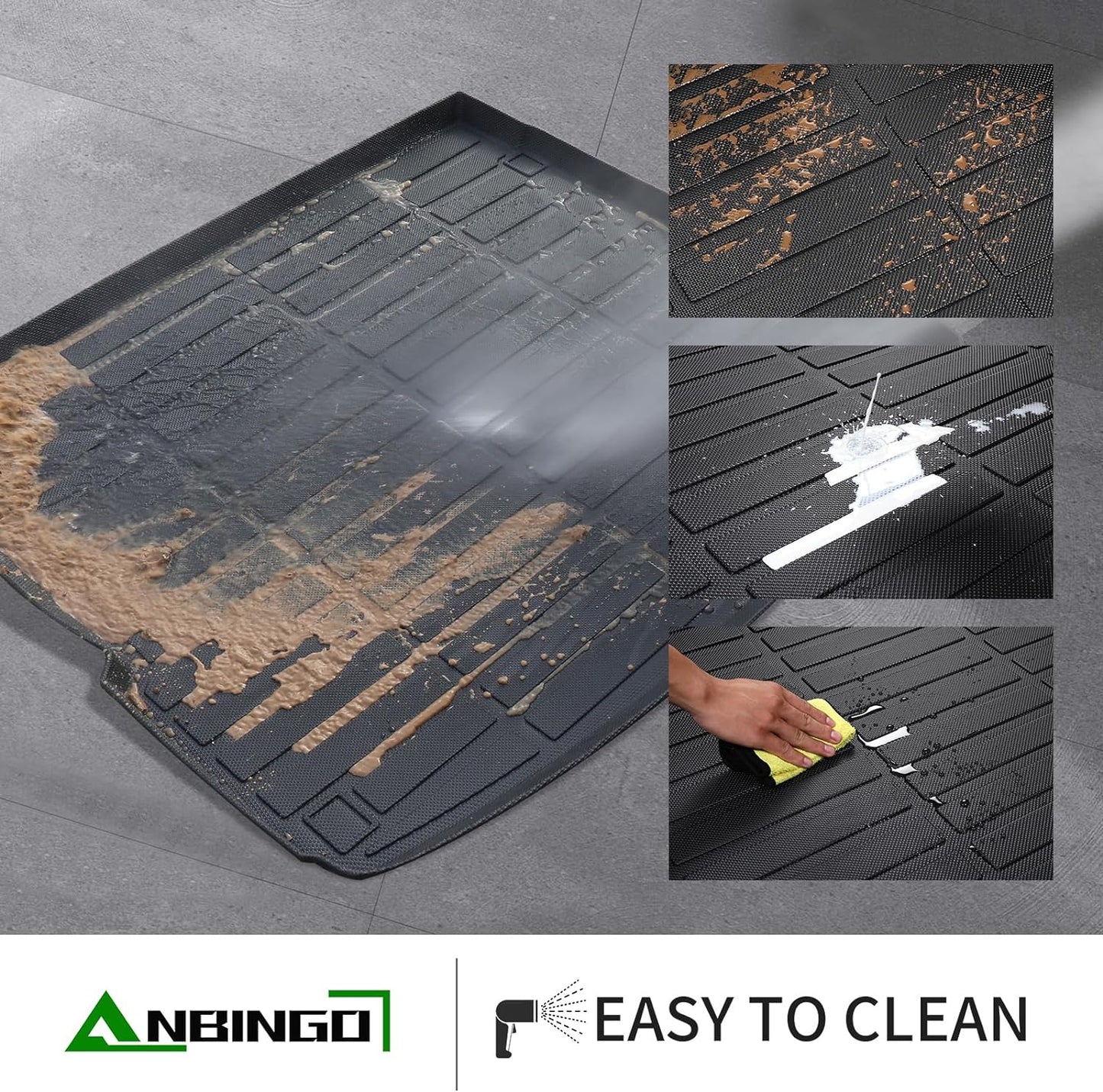 ANBINGO®-Trunk Mat for Genesis GV70 2026 2025 2024 2023 2022, (Not Fit Electrified GV70) All Weather Cargo mats gv70 Protection TPE Waterproof Non-Slip GV70 Trunk Liner Accessories -Black