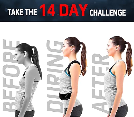 Magnetic Posture Corrector, Men and Women, Fully Adjustable Padded Back Supporter, All Day Pain Relief, Lumbar, Neck, Spine, Shoulders, Scoliosis Support