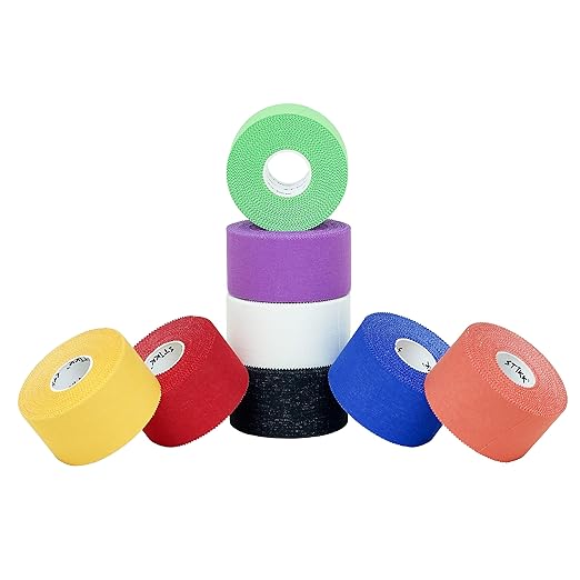 STIKK Athletic Tape - 8pk Multi Color - 1.5'' x 15 Yards - Stabilizing, Supporting Muscles and Joints - Training Supplies to Safeguard Against Sports Injuries