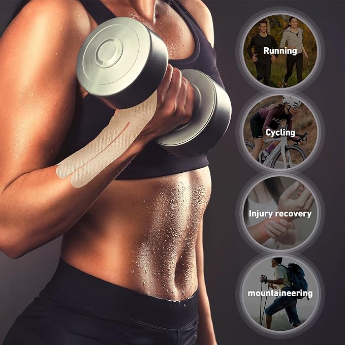 12 Count Kinesiology Tape for Thumb, Pre-Cut Waterproof KTquick Thumb Tape for Thumb Pain Relief Pre Cut, Original Cotton Athletic Tape, Durable Thumb Tape for Sports and Long-Lasting Support (Beige)