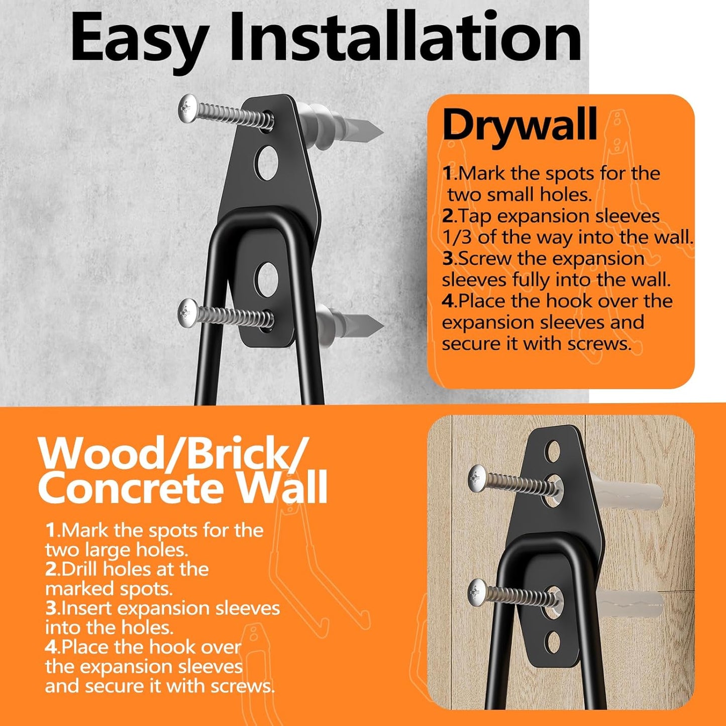 Garage Storage Hooks, 12 Pack Steel Heavy Duty Wall Mount Hooks for Hanging Bike, Ladder, Garden Tools