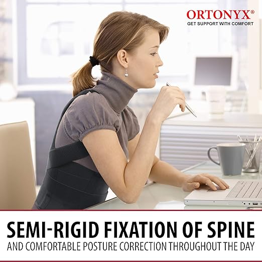 ORTONYX Comfort Back Brace Posture Corrector for Men and Woman, Shoulder Clavicle Thoracic Support/M