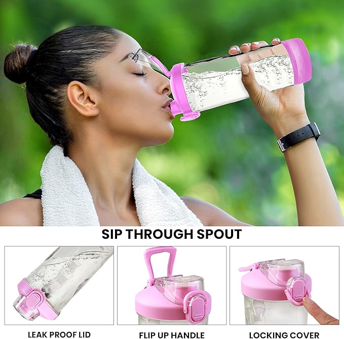 Total Chef Smoothie Portable Blender Personal Mini Juicer for shakes and smoothies travel blender Lid Type-C USB Rechargeable Leakproof Pink