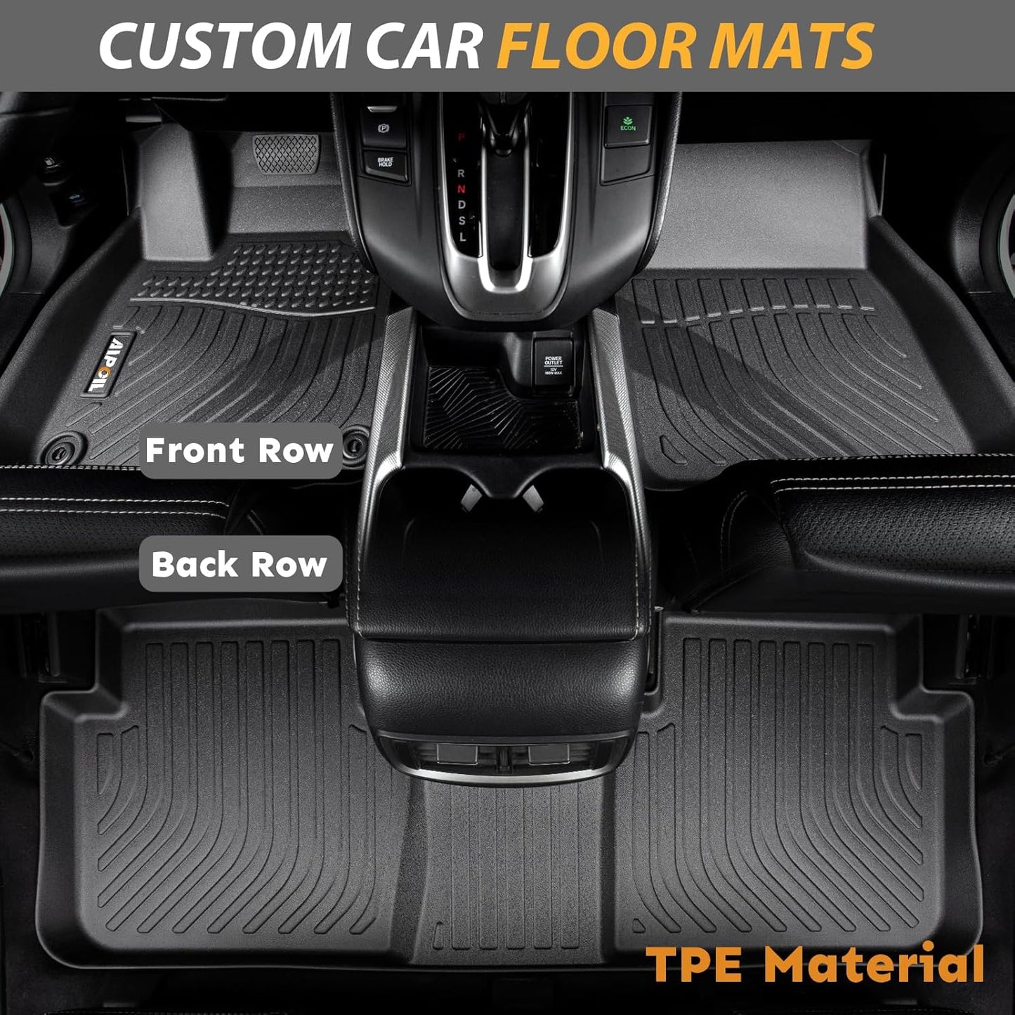 AIPOIL® Floor Mats for 2013-2016 Ford Fusion & Lincoln MKZ | Front & 2nd Row | Easy to Clean | All-Round Protection丨Non-Slip丨All-Weather,Black