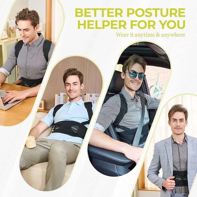 Posture Corrector for Back Support: Relief Shoulder Lumbar Upper Lower Pain for Hunchback Scoliosis - Adjustable Back Brace for Women & Men (Large/X-Large)