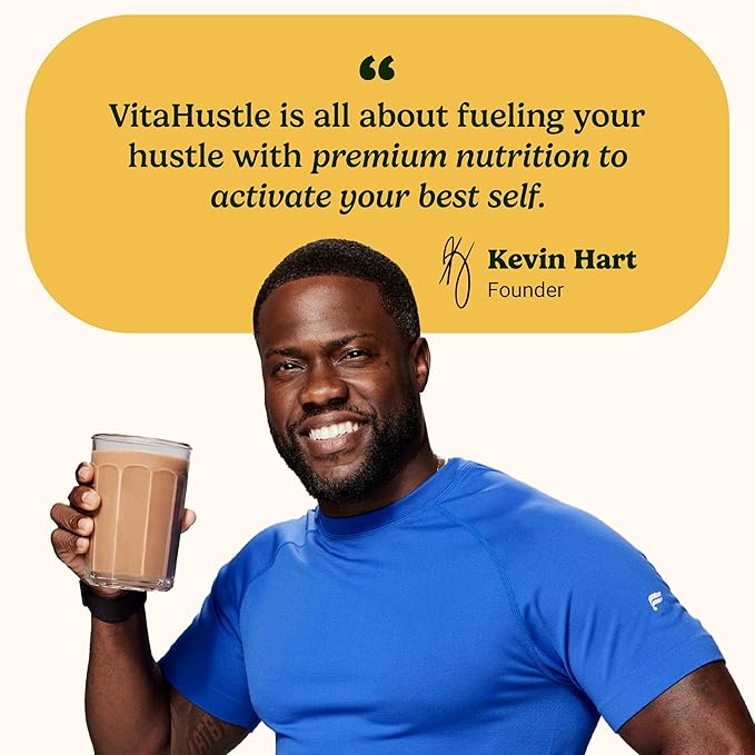 VitaHustle ONE Protein Coffee - Superfood Meal Replacement Powder, Plant Based Protein Shake Powder, Vegan. Superfoods, Vitamins, Ashwagandha, Functional Mushroom Blend (Cafe Latte) 15 Servings