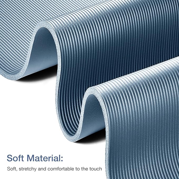 Thick Yoga Mat Non Slip, Large Size 72" L x 32" W x 0.6" TH, Premium Exercise & Fitness Mat with Carrying Strap and Bag, Workout Mats for Home