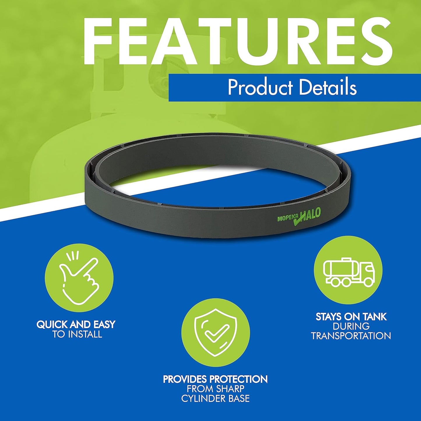 Mopeka Tank Halo - Propane Cylinder Gas Tank - Ring Base For Propane Tank - Cylinder Propane Tank - Compatible with Wireless Propane Gauges