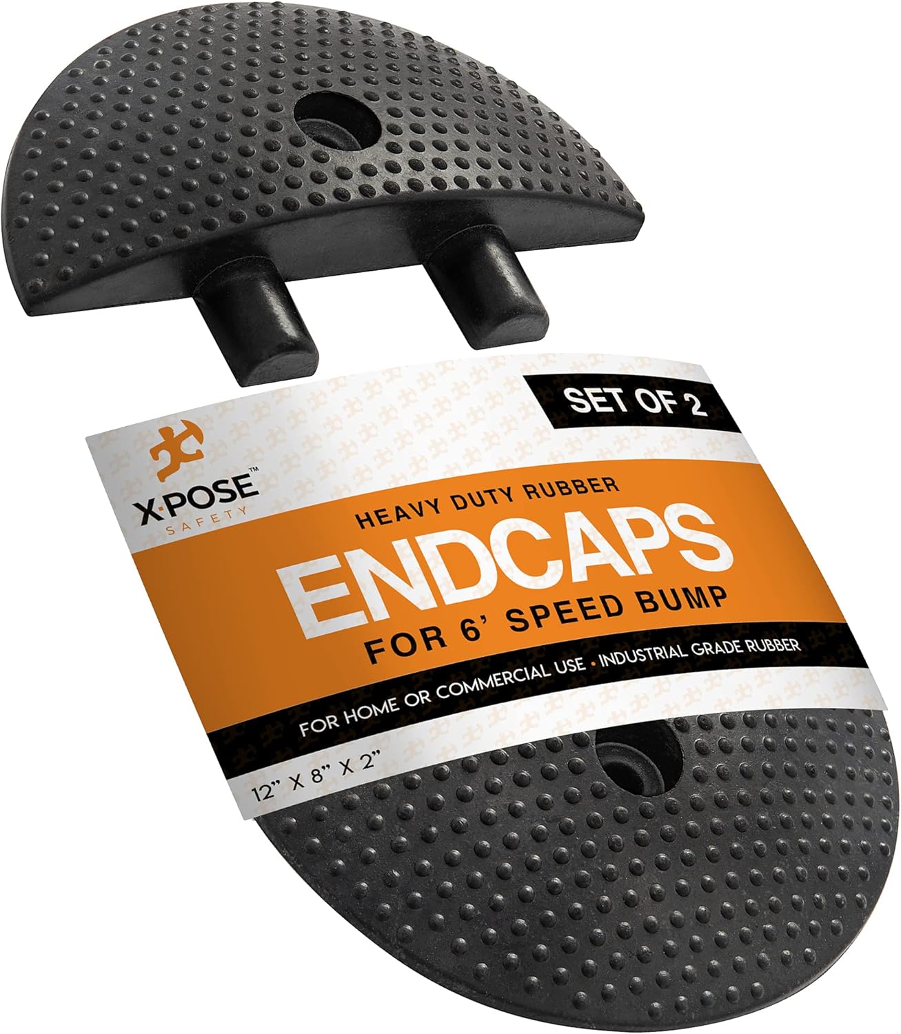 Speed Bump - Rubber Speed Hump Modular Interlocking Design - by Xpose Safety (Endcap)