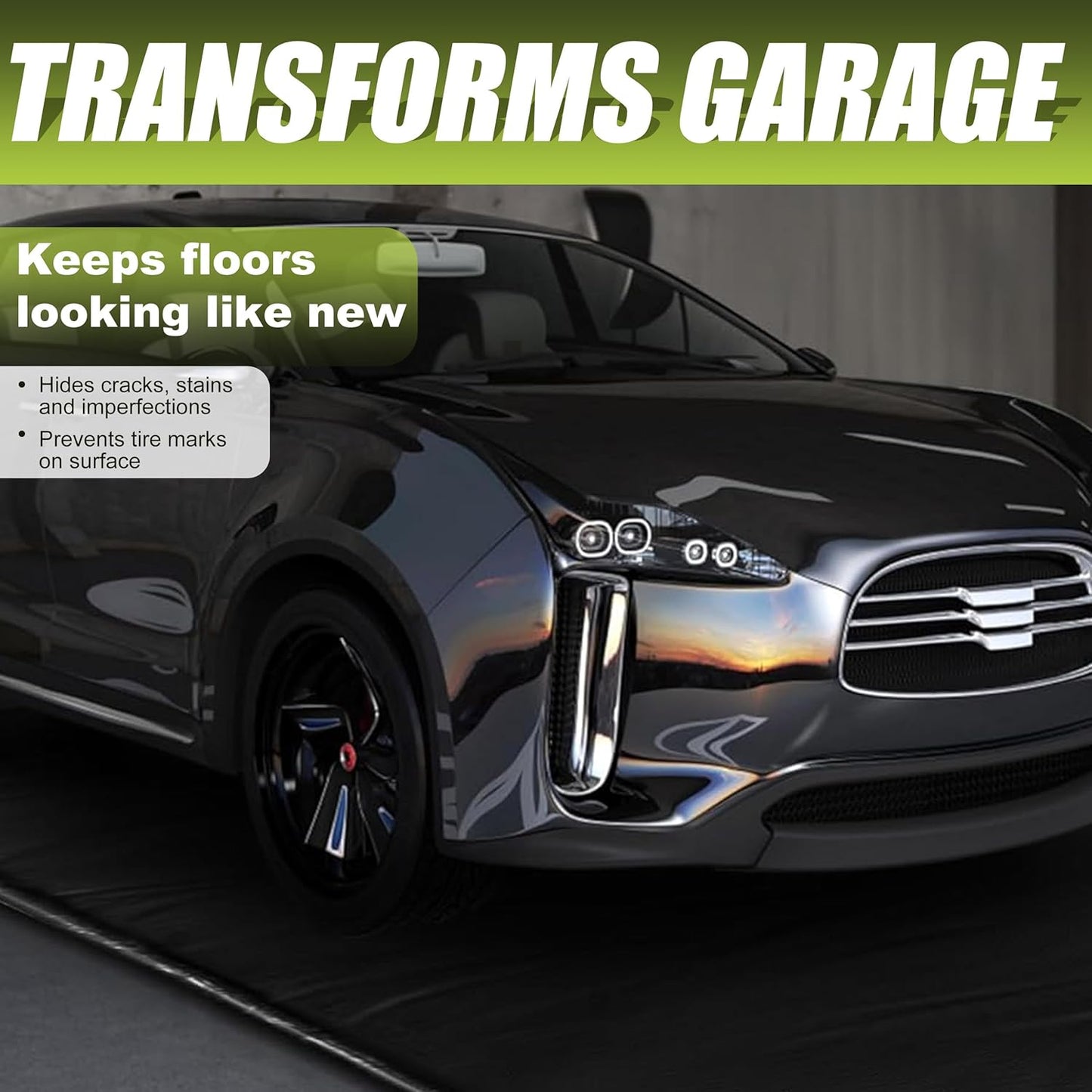 Auto Floor Mats for SUV/Truck, Containment Garage Car Mat for Snow, Mud, Rain(8ft 6in x 20ft), Black