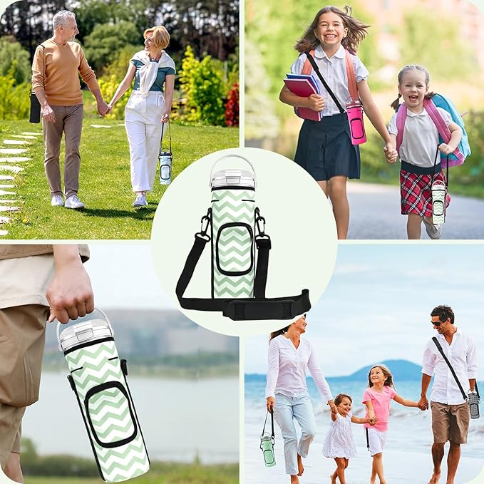 Storage Sleeve Bag for Ninja Blast Portable Blender with Shoulder Strap and Pocket Compatible with Ninja BC151NV/BC51NV/BC151BK/BC151CR/BC151EM/BC151PR/BC151WH Blast Portable Blender (White Green)