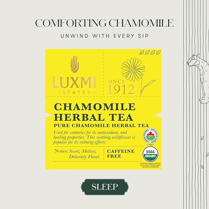 Luxmi Estates Chamomile Herbal Tea 100g Loose Leaf Tea | Herbal Tea | Caffeine-Free | Single Ingredient | 50 Cups Bulk Pack