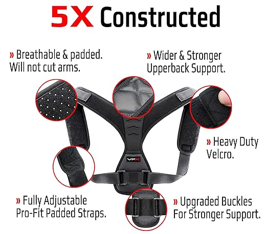 Posture Corrector Back Straightener Men & Women Correction Brace Made For All Day Comfort & Support Pain Relief, Sciatica, Clavicle, Neck, Shoulders, and more.