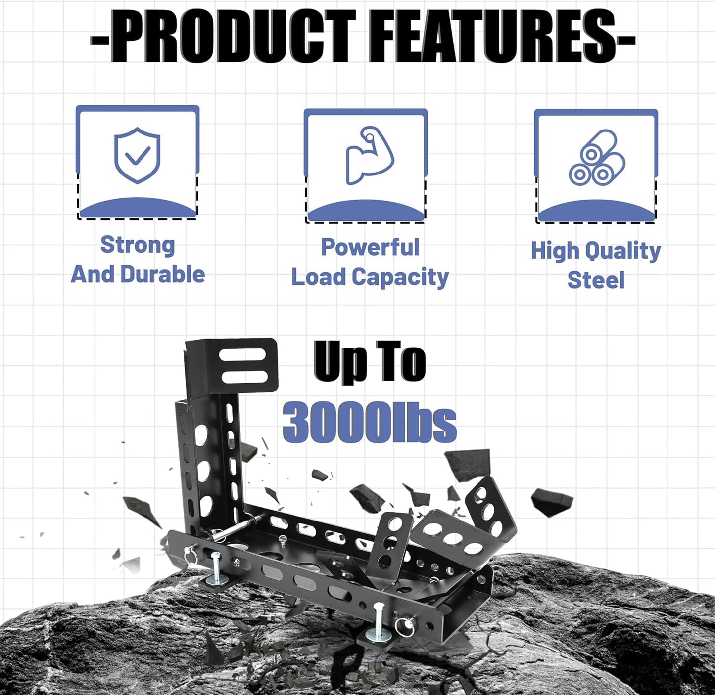 ECOTRIC Motorcycle Wheel Chock Trailer 3000lb Capacity, Adjustable Motorcycle Front Tire Stand Chock for Trailer Truck Garage Fit for Most Crusier Sports Dirt Bikes Tire Size 14"-22" Wheels