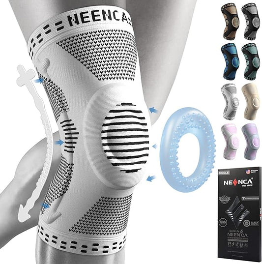NEENCA Professional Knee Brace for Pain Relief, Medical Knee Support with Patella Pad & Side Stabilizers, Compression Knee Sleeve for Meniscus Tear, ACL, Joint Pain, Runner, Workout - FSA/HSA Eligible
