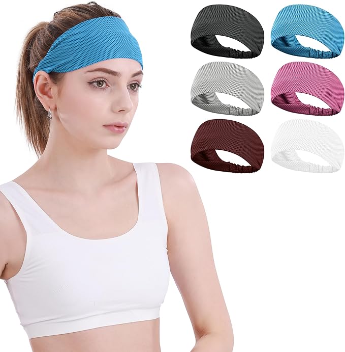 Sukeen Cooling Headband for Men Women, Instant Cooling Running Headband, Sweat Headbands for Workout, Sports Headbands for Yoga, Golf, Gym, Camping, Tennis, 20 inches