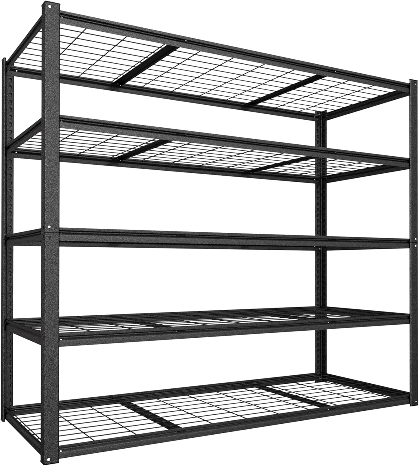 MUPATER 72" H x 47.6" W x 18.1" D Metal Storage Shelves, 5 Tier Shelves and Adjustable Shelves, Garage Shelving Unit, Standing Utility Rack for Warehouse Kitchen