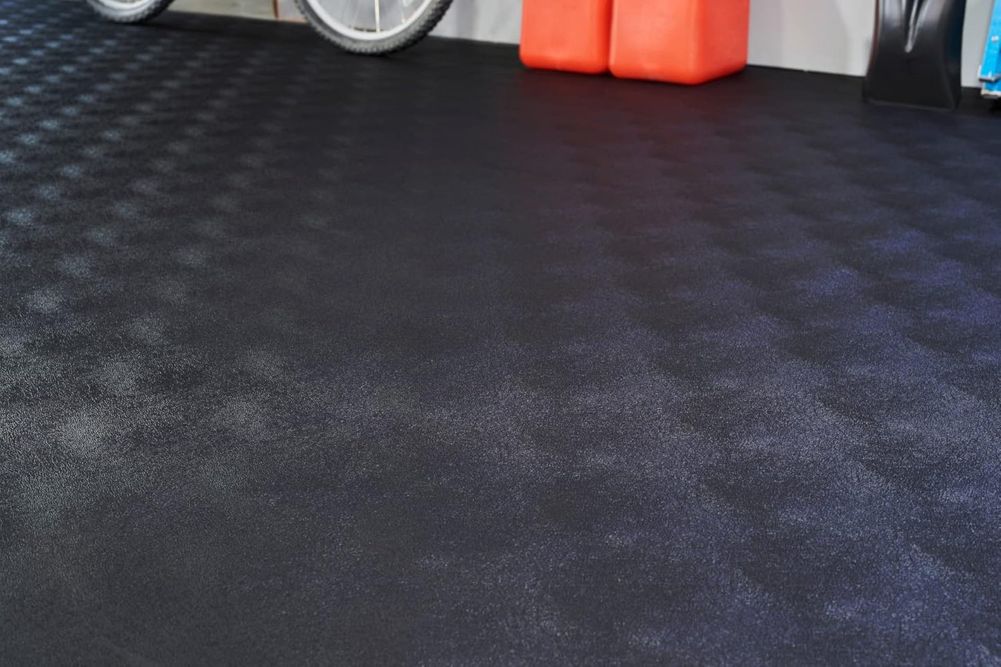 G-Floor Seamless Sheet Vinyl Shed Flooring Cover with Bonded Fibrous Backing - Levant Pattern (8' x 20', Midnight Black)