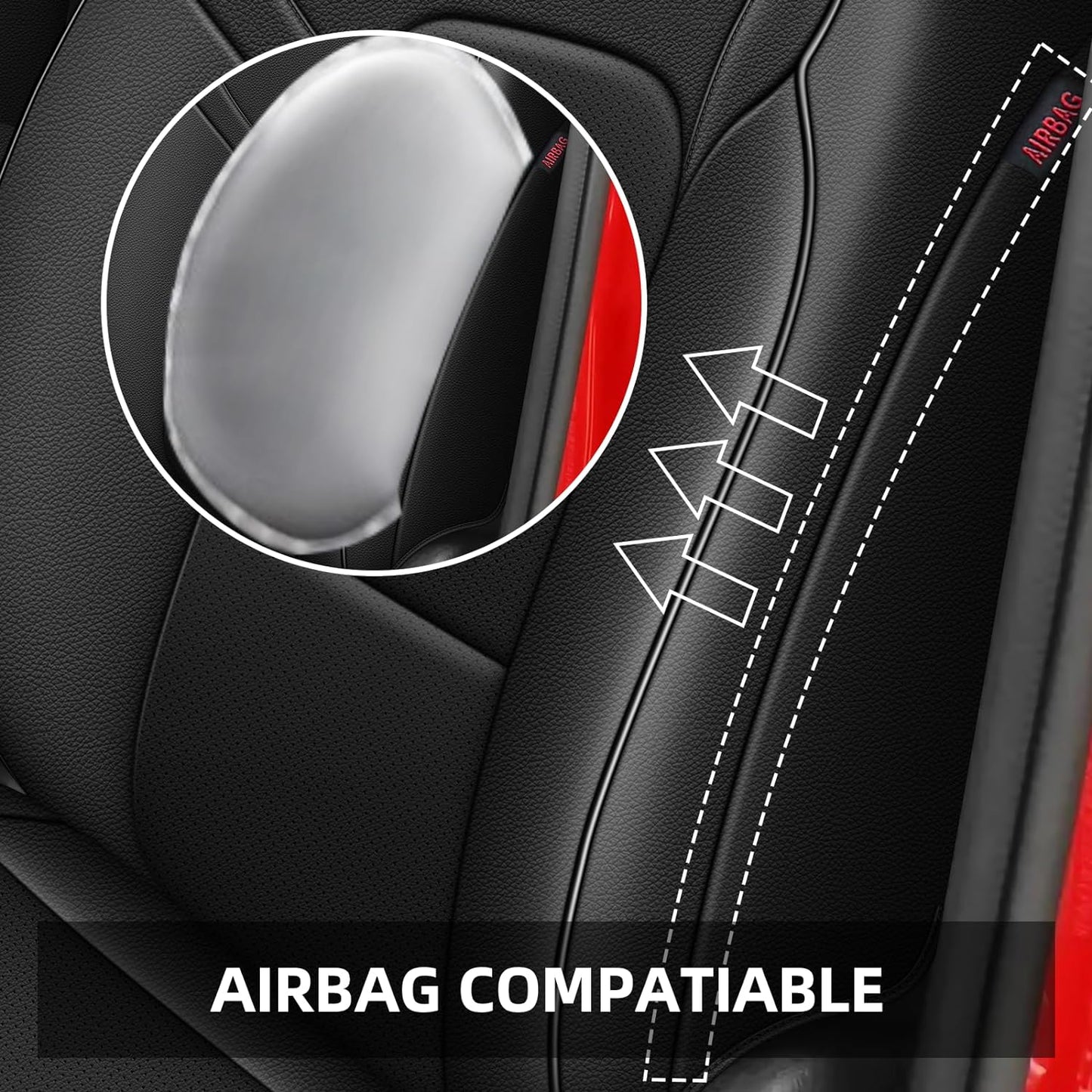 AOMSAZTO Custom Fit Truck Seat Covers for Dodge Ram 1500(2009-2018) & 2500(2010-2018) Car Seat Covers Limited Faux Leather Full Set Car Interior Accessories Black