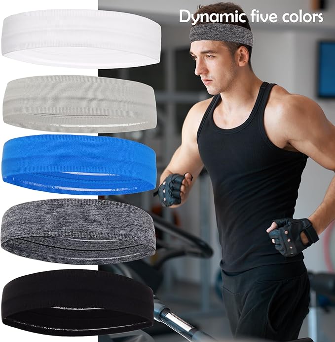 Workout Headbands Non Slip Headband Sport Headbands Sweatbands Elastic Sport Hair Bands for Sports Travel Indoor Fitness Gym
