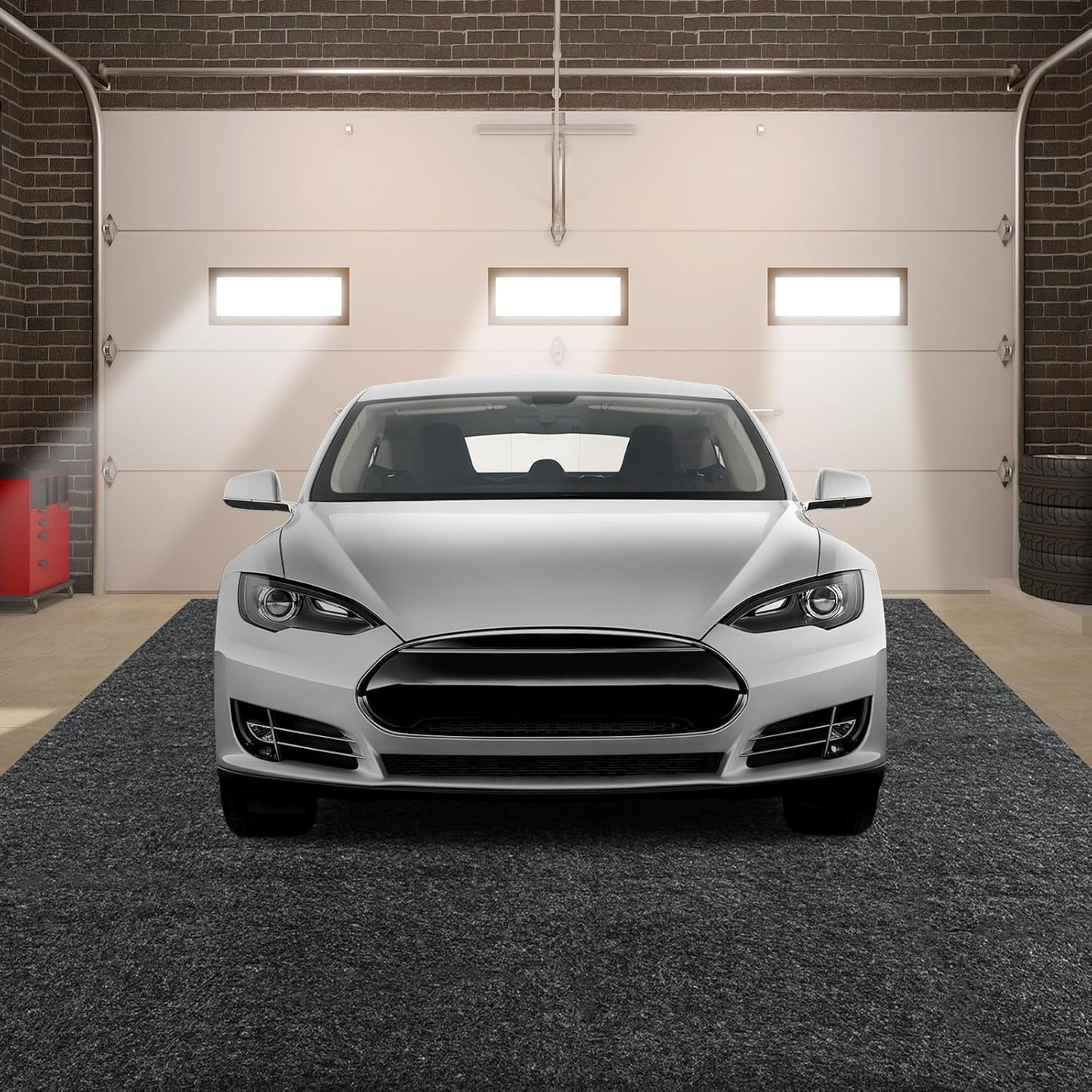 MABOZOO Garage Floor Mat 18x7.7 Ft, Extra Large Garage Carpet Rug, Reusable Absorbent Oil Spill Mat, Washable Parking Flooring Rug for Under Car, Protects from Spills, Drips and Stains