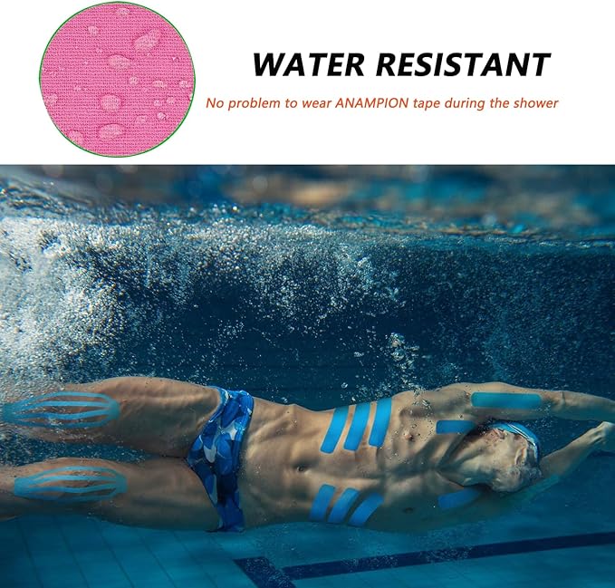 Kinesiology Tape Pro Athletic Sports Waterproof Breathable Athletic Elastic Kneepad Muscles & Joints Pain Relief Knee Taping for Gym Fitness Running Tennis Swimming Football (Mix, 20 Strips)