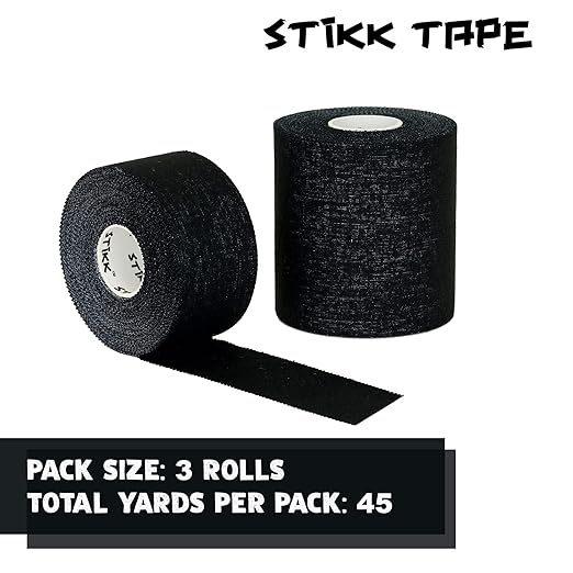 STIKK Athletic Tape - 3pk Black, 1.5 Inch x 15 Yards - for Stabilizing & Supporting Muscles and Joints - Training Supplies to Safeguard Against Sports Injuries