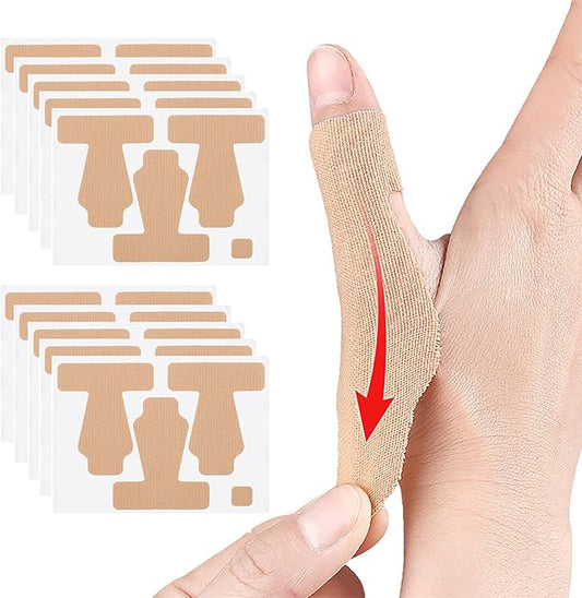 10 Sheet Thumb Support Tape for Arthritis & Tendonitis Pain Relief - Elastic Self-Adhesive Blister Bandage for Finger & Foot Anti-Friction for Sports, Housework, Joint Stability & Injury Recovery
