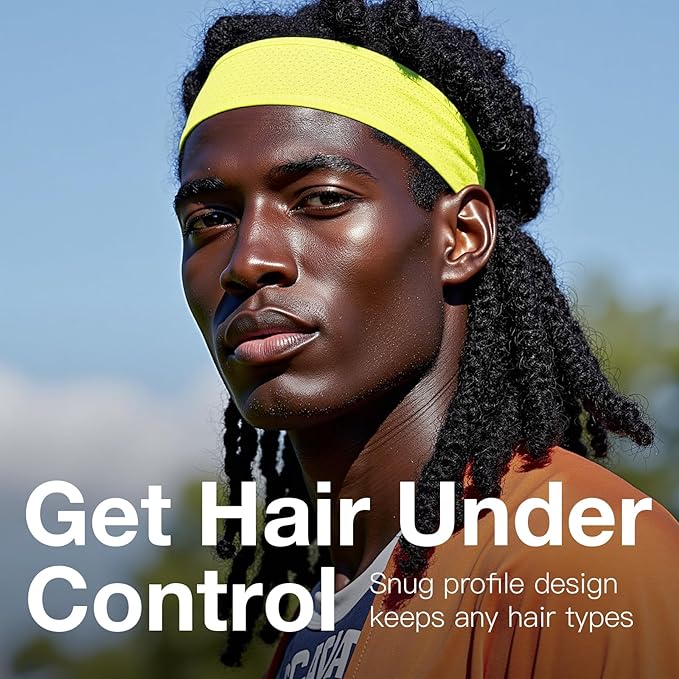 Braylin Men's Headband, 3-Pack Men's Sweatband, Sports Headband for Running, Cycling, Basketball, Fitness Workout, Unisex Headbands