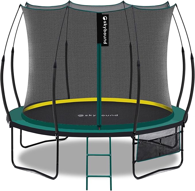 SkyBound 14 FT 12 FT 10FT 8FT 6FT Springless Trampoline for Kids and Adults - Recreational Trampolines with AntiRust Coating - Bungee Cords Outdoor Trampoline for Kids - No-Gap Design Zipper System