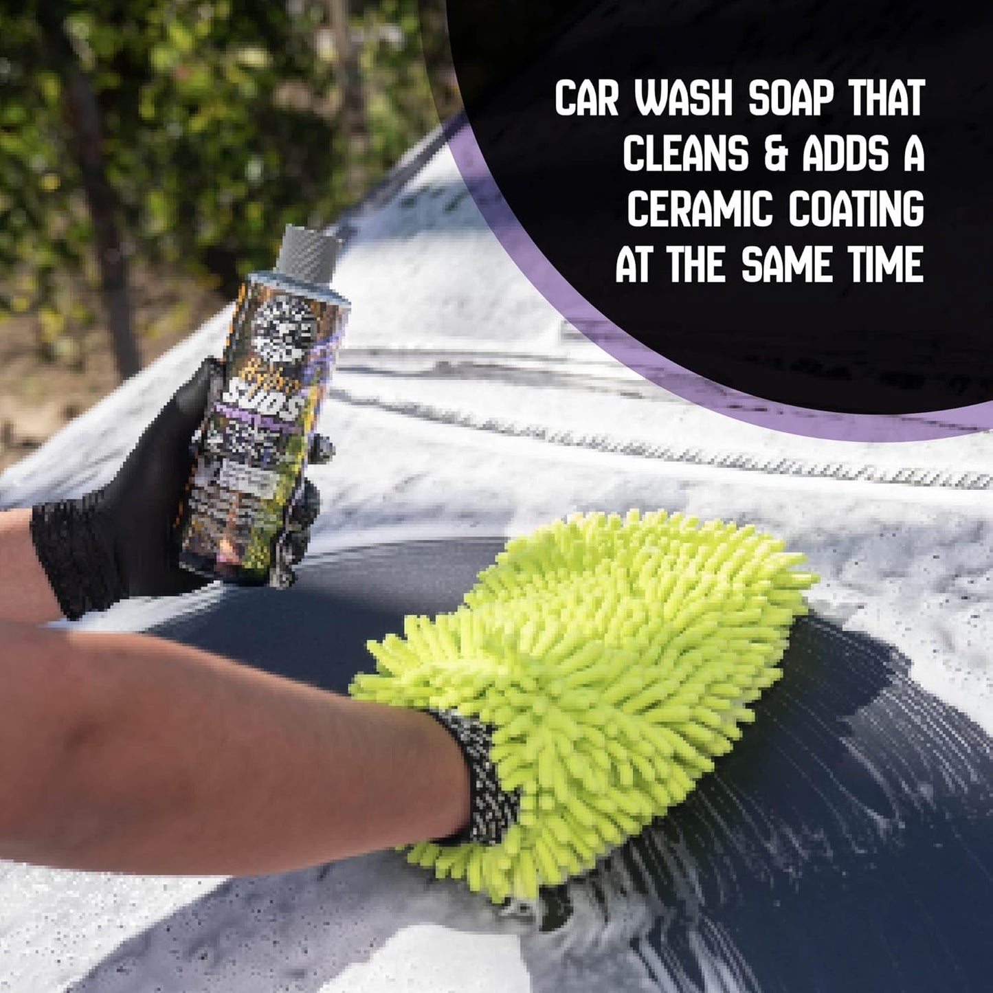 Chemical Guys HydroSuds Ceramic SiO2 Shine High Foaming Car Wash Soap (Works with Foam Cannons, Foam Guns or Bucket Washes) for Cars, Trucks, Motorcycles, RVs & More, 32 fl oz, Berry Scent - CWS21232