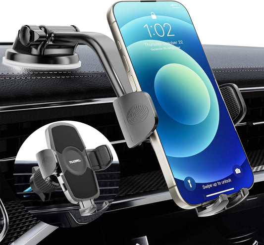 Car Phone Holder, Universal Phone Mount for Car Dashboard&Windshield&Air Vent,Super Suction Dash Cellphone Car Mount Stand for iPhone 16/15/14/13/12 Pro Max, Samsung & Android Smartphones