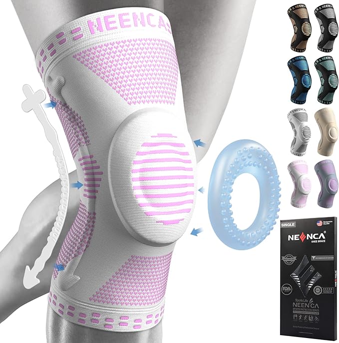 NEENCA Knee Brace for Women & Men, Medical Knee Support with Patella Pad & Side Stabilizers, Knee Compression Sleeve for Knee Pain, Meniscus Tear, ACL, Joint Pain, Runner, Workout - FSA/HSA Eligible