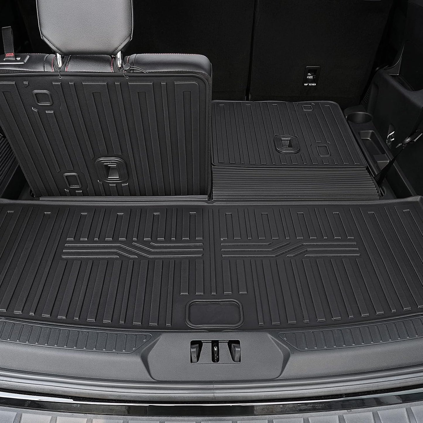 Floor Mats for 2020-2024 2025 Ford Explorer (7-seat), All Weather TPE Floor Mat Cargo Liner with Backrest Mat for Explorer ST/XLT Accessories