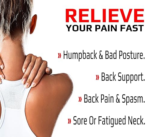 Magnetic Posture Corrector, Men and Women, Fully Adjustable Padded Back Supporter, All Day Pain Relief, Lumbar, Neck, Spine, Shoulders, Scoliosis Support