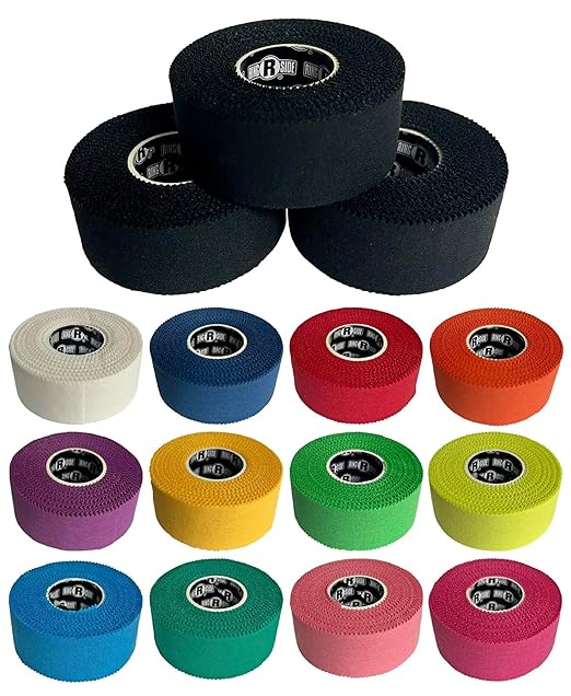 Ringside 1" Athletic Trainers Tape, Cotton Kinesiology Tape for Combat Sports, Adhesive, 30 Foot Rolls, Black, 3 Pack