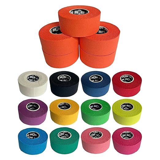 Ringside 1" Athletic Trainers Tape, Cotton Kinesiology Tape for Combat Sports, Adhesive, 30 Foot Rolls, Orange, 5 Pack