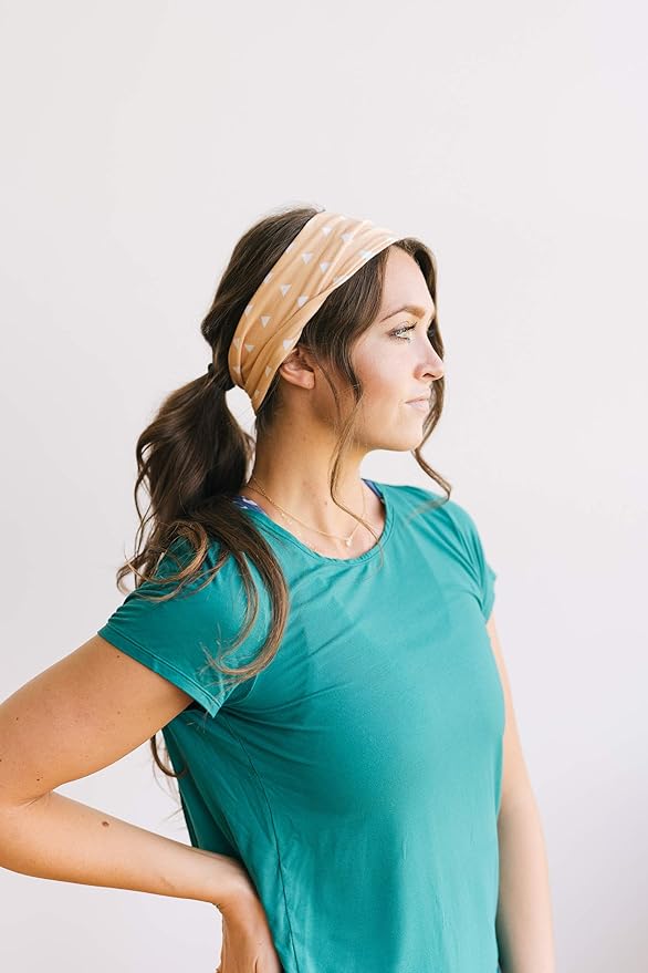 Maven Thread Workout Headbands for Women, 2Pack - 4 inch Thick Wide, Non Slip Sweatbands for Women, Ideal for Exercise, Gym Hairband for Athletic Workouts and Yoga, Black Marble