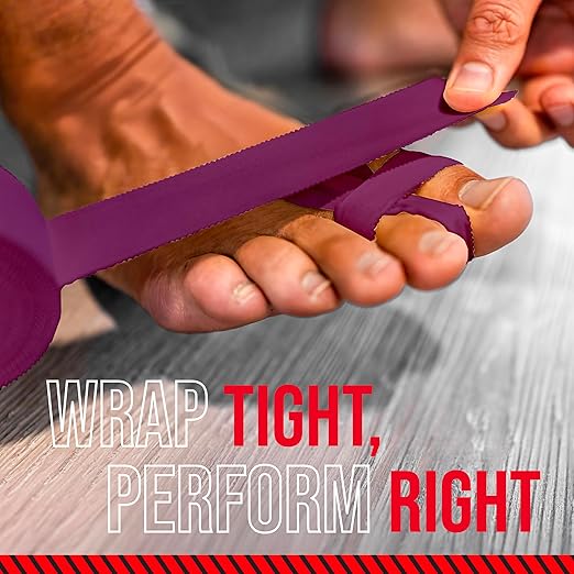 Ringside 1" Athletic Trainers Tape, Cotton Kinesiology Tape for Combat Sports, Adhesive, 30 Foot Rolls, Purple, 5 Pack