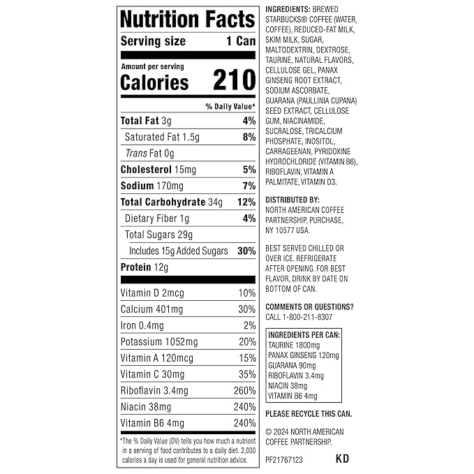 Starbucks Doubleshot Energy Drink Coffee Beverage, Caramel, Iced Coffee, 15 fl oz Cans (Packaging May Vary) (Pack of 12)