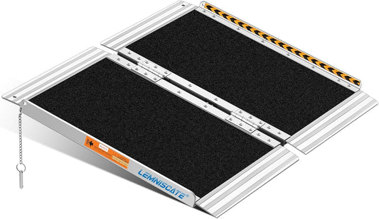 LEMNISCATE 2FT Wheelchair Ramps for Home Steps, Non-Skid Portable Handicap Aluminum Wheel Chair Ramps, 800LBS Capacity Folding Ramps for Wheelchairs for Homes, Entry, Shed, Doorways, Curbs, Stairs