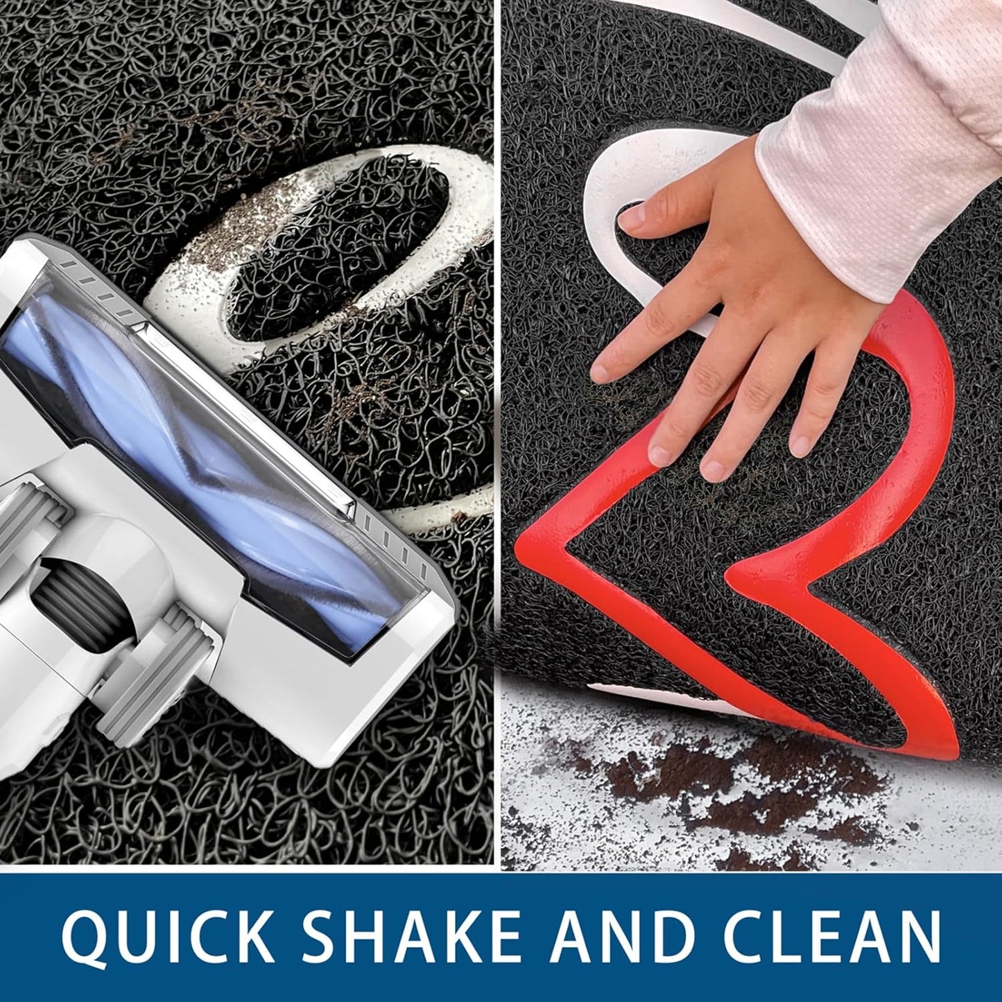 EARTHALL Door Mat Outside Inside Home Doormat, 48"x32", Durable Floor Mat Non Slip Mat Ultra Absorb Mud Easy Clean Front Doormat for Garage, Entryway, Patio, High Traffic Areas, Black