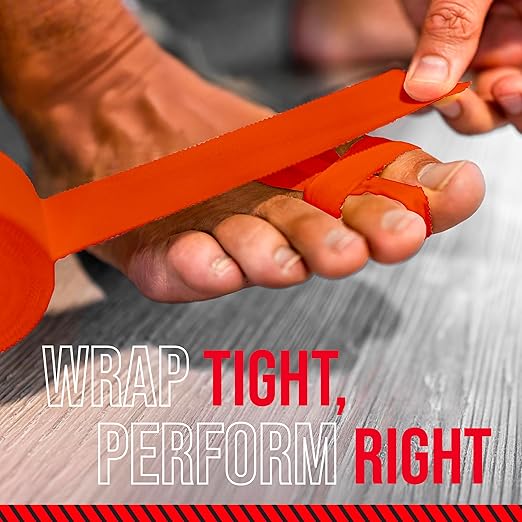 Ringside 1" Athletic Trainers Tape, Cotton Kinesiology Tape for Combat Sports, Adhesive, 30 Foot Rolls, Orange, 5 Pack