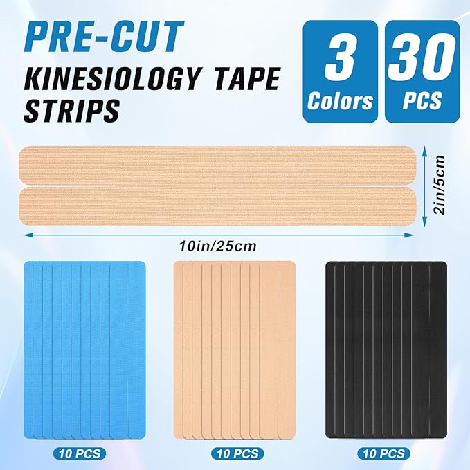 Waterproof Breathable Athletic Elastic Sports & Weightlifting Tape, Injury Recovery-Muscle Strain Relief & Joint Support(3 Colors Mixed) (X-Shaped)