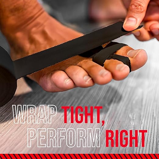 Ringside 1" Athletic Trainers Tape, Cotton Kinesiology Tape for Combat Sports, Adhesive, 30 Foot Rolls, Black, 15 Rolls