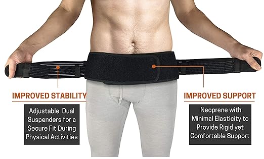 Sacroiliac Hip Belt for Women and Men That Alleviates Sciatic, Pelvic, Lower Back, Leg and Sacral Nerve Pain Caused by Si Joint Dysfunction| Trochanter Brace (Petite, Black)