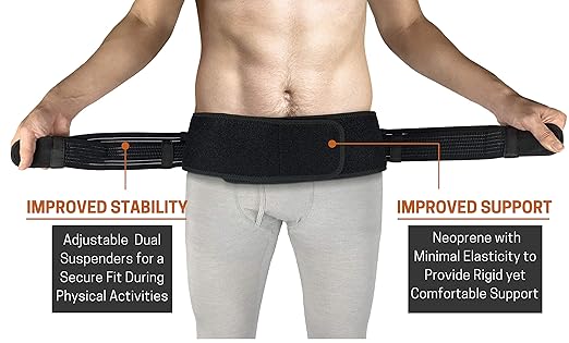 Sacroiliac Hip Belt for Women and Men That Alleviates Sciatic, Pelvic, Lower Back, Leg and Sacral Nerve Pain Caused by Si Joint Dysfunction| Trochanter Brace (Regular, Black)