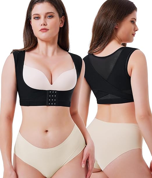 URSEXYLY Upper Back Brace for Women Breathable Posture Corrector Posture Support Back Straightener Pain Relief(Black,2XL)